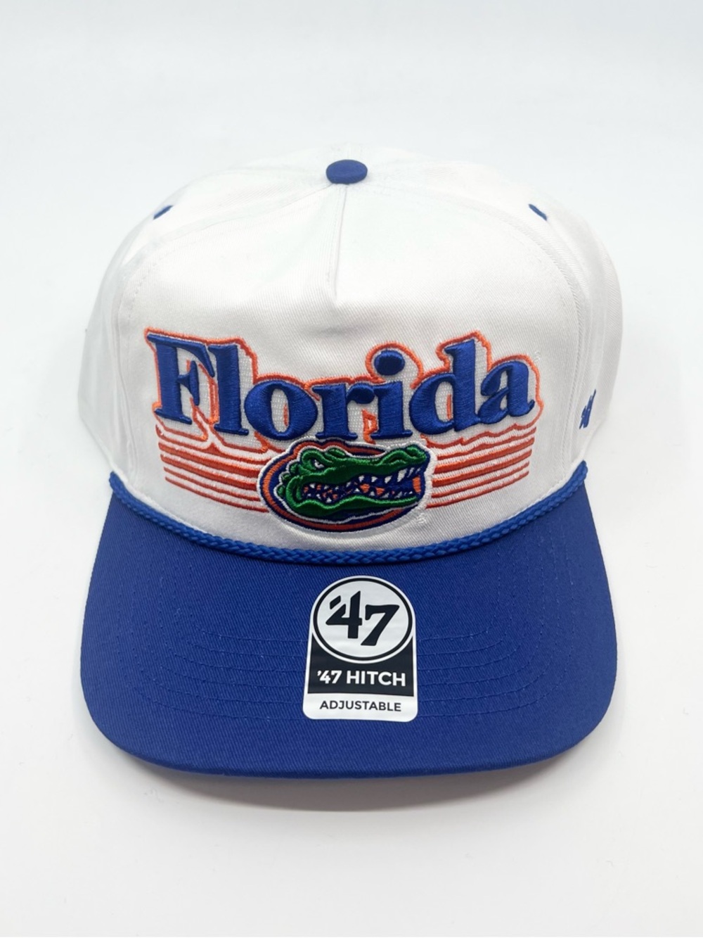 Florida Gators ‘47 Brand Hitch White/Blue Adjustable Snapback Hat Cap BRAND NEW